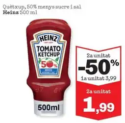 Sorli Heinz Quètxup, 50% menys sucre i sal oferta