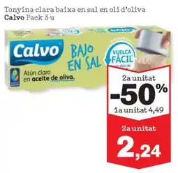 Sorli Calvo Tonyina clara baixa en sal en oli d'oliva oferta