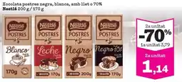 Sorli Nestlé Xocolata postres negra, blanca, amb llet o 70% oferta