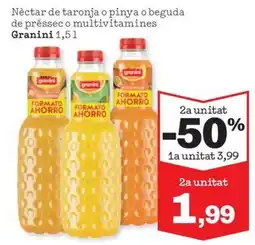 Sorli Granini Nèctar de taronja o pinya o beguda de préssec o multivitamines oferta