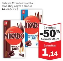 Sorli Lu Galetes Mikado xocolata amb llet, negra o blanca oferta