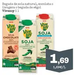 Sorli Vivesoy Beguda de soia natural, xocolata o lleugera o beguda de sègol oferta