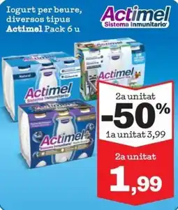 Sorli Actimel Iogurt per beure diversos tipus oferta