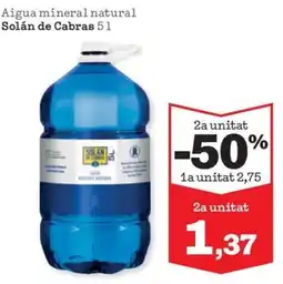 Sorli Solán de Cabras Aigua mineral natural oferta