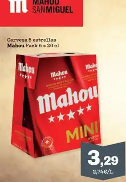 Sorli Mahou Cervesa 5 estrelles oferta