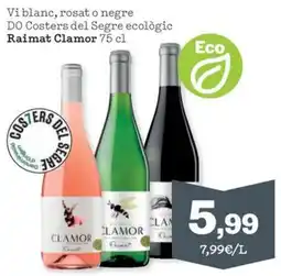 Sorli Raimat Clamor Vi blanc, rosat o negre DO Costers del Segre ecològic oferta