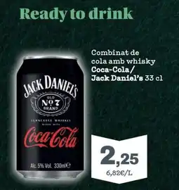 Sorli Jack Daniel's Coca Cola Combinat de cola amb whisky oferta