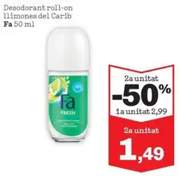 Sorli Fa Desodorant roll-on llimones del Carib oferta