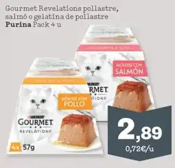 Sorli Purina Gourmet Revelations pollastre, salmó o gelatina de pollastre oferta