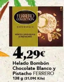 Gadis Ferrero rocher - helado bombon chocolate blanco y pistacho oferta