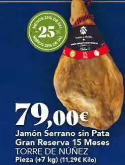 Gadis Torre de núñez - jamón serrano sin pata gran reserva 15 meses oferta