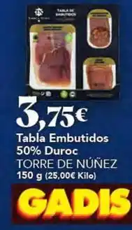 Gadis Torre de núñez - tabla embutidos 50% duroc oferta