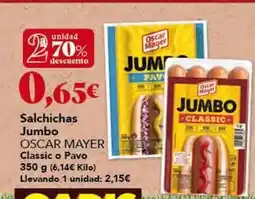 Gadis Oscar mayer - salchichas jumbo classic o pavo oferta
