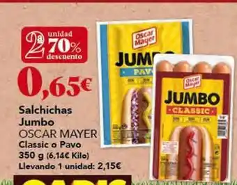 Gadis Oscar mayer - salchichas jumbo classic o pavo oferta