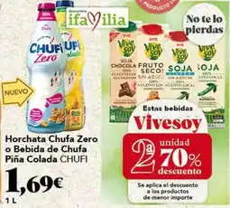 Gadis Chufi - horchata chufa zero o bebida de chufa piña colada oferta