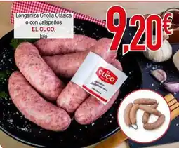 Masymas El cuco - longaniza criolla clasica o con jalapenos oferta