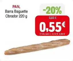 Masymas Obrador - pan barra baguette oferta