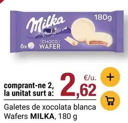 BonpreuEsclat Milka - galetes de xocolata blanca wafers oferta