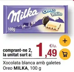 BonpreuEsclat Milka - xocolata blanca amb galetes oreo oferta