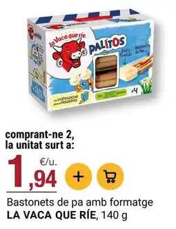 BonpreuEsclat La vaca que ríe - bastonets de pa amb formatge oferta