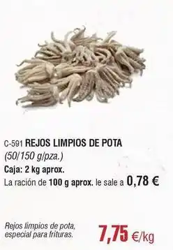 Abordo Rejos limpios de pota oferta