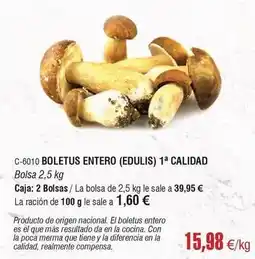 Abordo Edulis - boletus entero () 1a calidad oferta