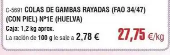 Abordo Colas de gambas rayadas oferta
