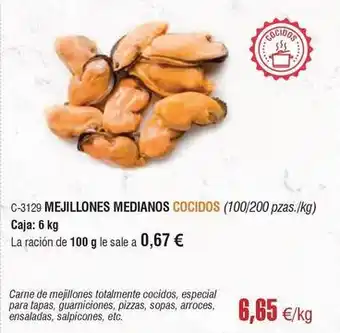 Abordo Mejillones medianos cocidos oferta