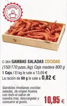 Abordo Origen - gambas saladas cocidas oferta