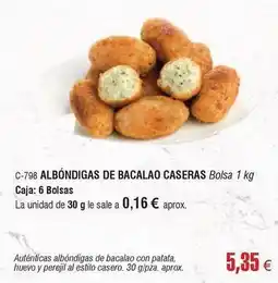 Abordo Albóndigas de bacalao caseras oferta