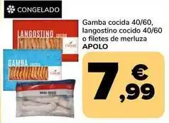 Supeco Apolo - gamba cocida 40/60, langostino cocido 40/60 o filetes de merluza oferta