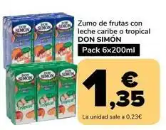 Supeco Don simón - zumo de frutas con leche caribe o tropical oferta