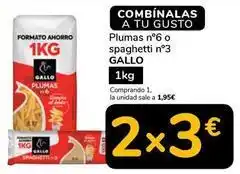 Supeco Gallo - plumas n6 o spaghetti n3 oferta
