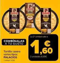 Supeco Palacios - tortilla casera varios tipos oferta