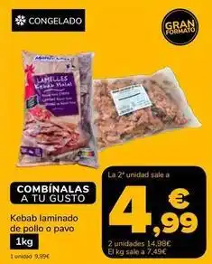 Supeco Kebab laminado de pollo o pavo oferta