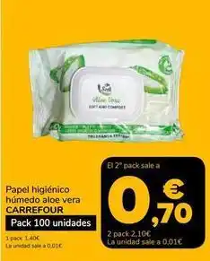 Supeco Carrefour - papel higienico humedo aloe vera oferta