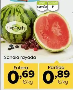 Autoservicios Familia Trop fruits - sandía rayada entera oferta