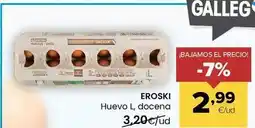 Autoservicios Familia Eroski - huevo l, docena oferta