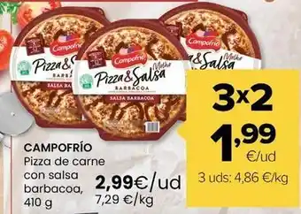 Autoservicios Familia Campofrío - pizza de carne con salsa barbacoa oferta