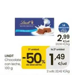 Eroski Lindt - chocolate con leche oferta