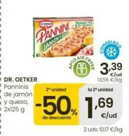 Eroski Dr oetker - panninis de jamon y queso oferta