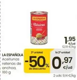 Eroski La española - aceitunas rellenas de anchoa oferta