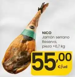 Eroski Nico - jamón serrano reserva oferta
