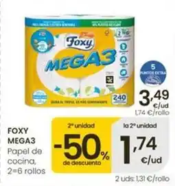 Eroski Foxy - papel de cocina mega 3 oferta