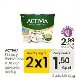 Eroski Danone - activia fibras y probioticos oferta