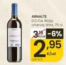 Eroski Bodegas riovinsa - arnalte d.o.ca. rioja crianza tinto oferta