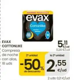 Eroski Evax - cottonlike compresa de noche oferta