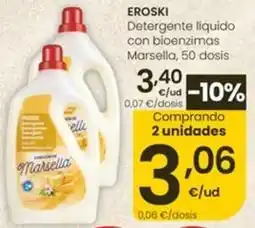 Eroski Eroski - detergente liquido con bioenzimas marsella oferta