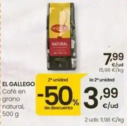 Eroski El gallego - cafe en grano natural oferta