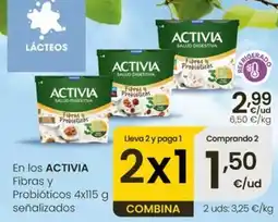 Eroski Activia - en los fibras y probioticos senalizados oferta